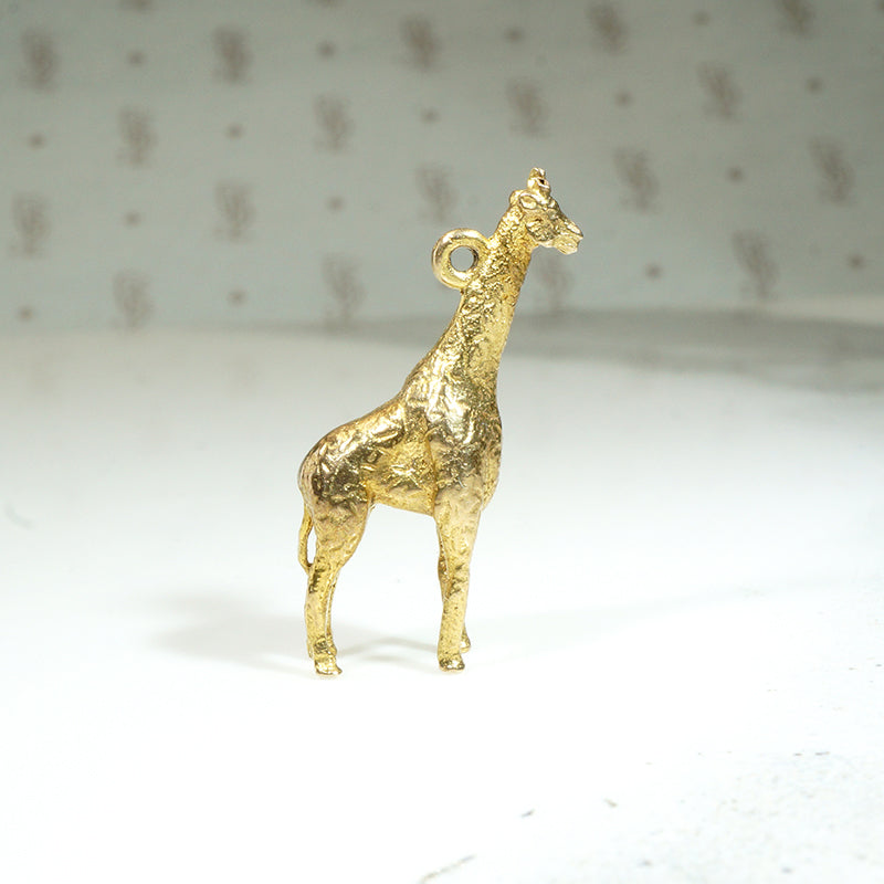 Tiny 3-D Giraffe Charm in 9k Gold