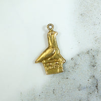 Pigeon on a Pedestal 9k Gold Charm