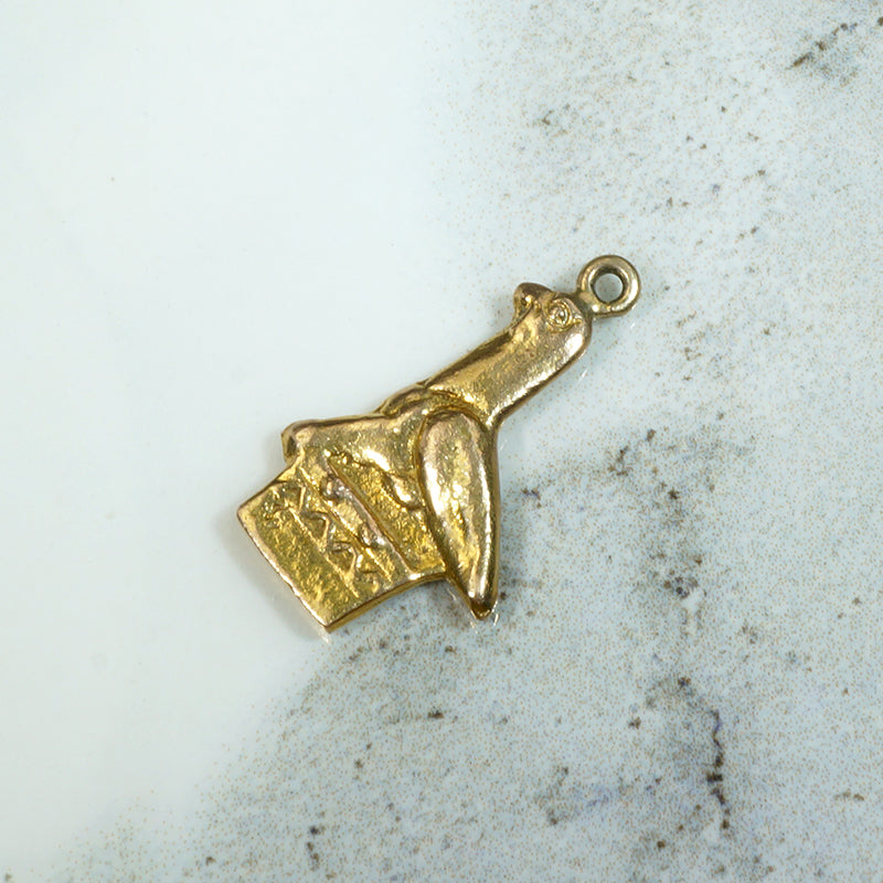 Pigeon on a Pedestal 9k Gold Charm