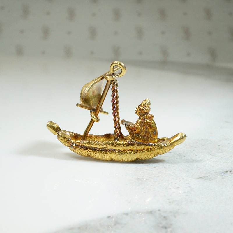 Sampam Sail Boat Charm in 18k Gold