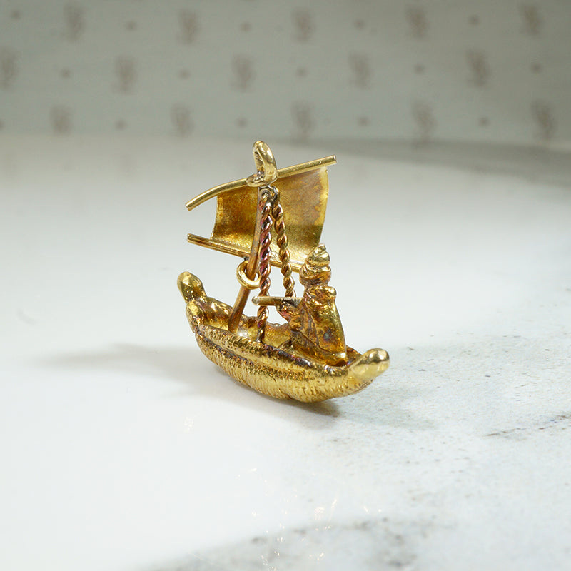 Sampam Sail Boat Charm in 18k Gold