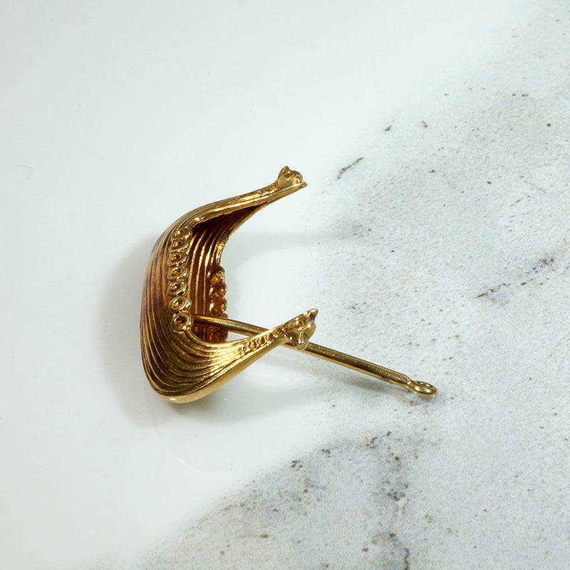 Viking Longship Charm with Double Dragonheads