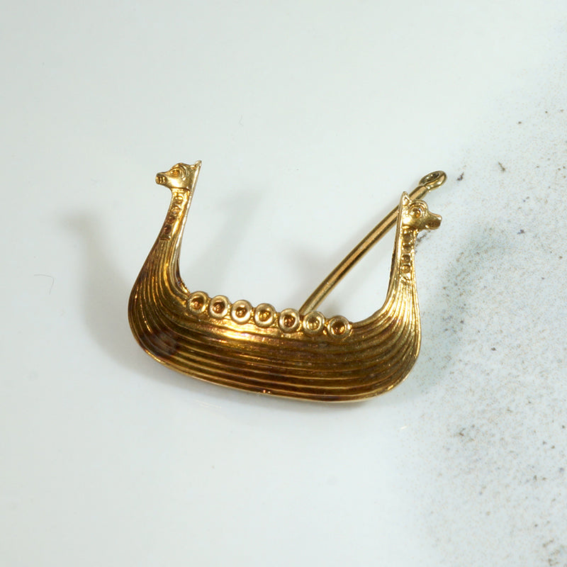 Viking Longship Charm with Double Dragonheads