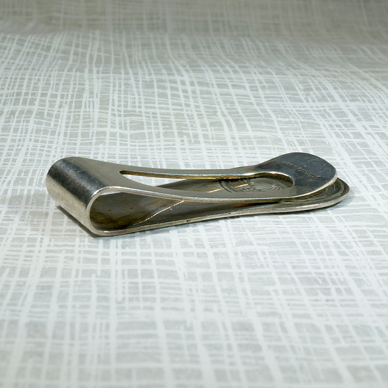 Mid Century Sterling Money Clip with 50 Sen Piece