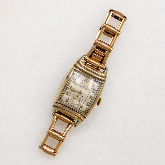 Retro Rolled Gold Gruen Curvex Watch