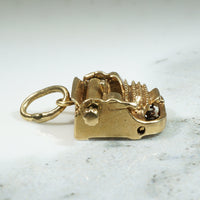 Gold Manual Typewriter Charm with Moving Platen