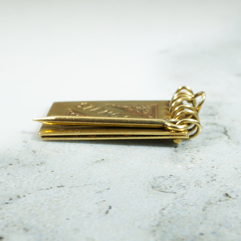 Miniature 14k Gold Steno Pad Charm