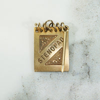 Miniature 14k Gold Steno Pad Charm