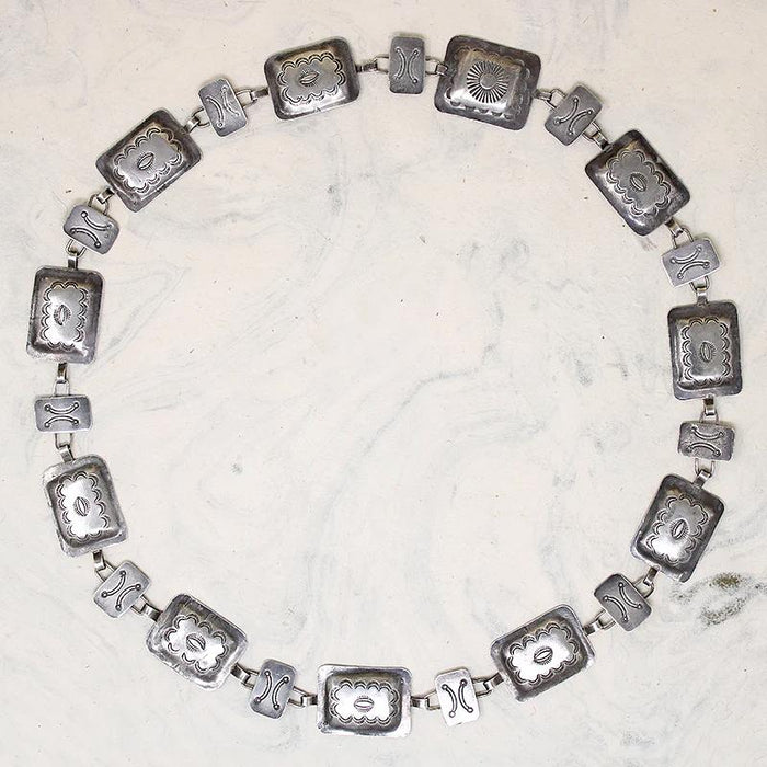 Slinky Silver Concho Belt with Rocker Stamps