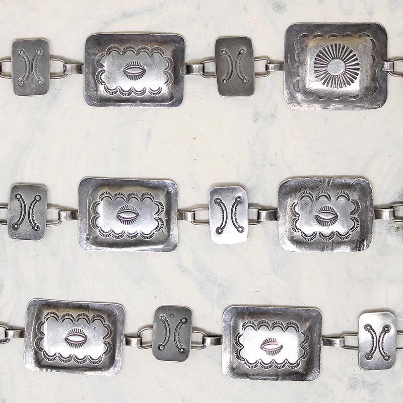 Slinky Silver Concho Belt with Rocker Stamps