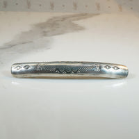 Rocker Stamped Silver Bobby Pin Sheathe Barrette