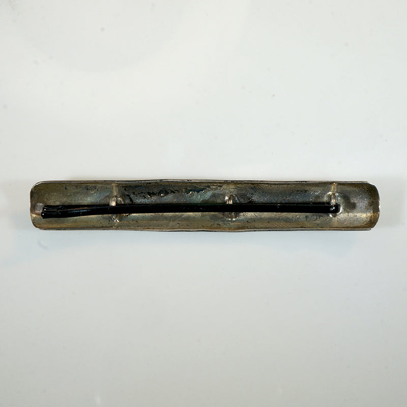 Rocker Stamped Silver Bobby Pin Sheathe Barrette