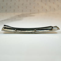 Rocker Stamped Silver Bobby Pin Sheathe Barrette