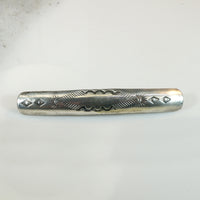 Rocker Stamped Silver Bobby Pin Sheathe Barrette