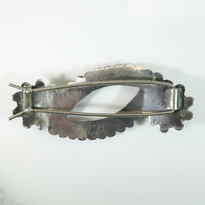 Exquisite Zuni Turquoise Inlay & Silver Barrette