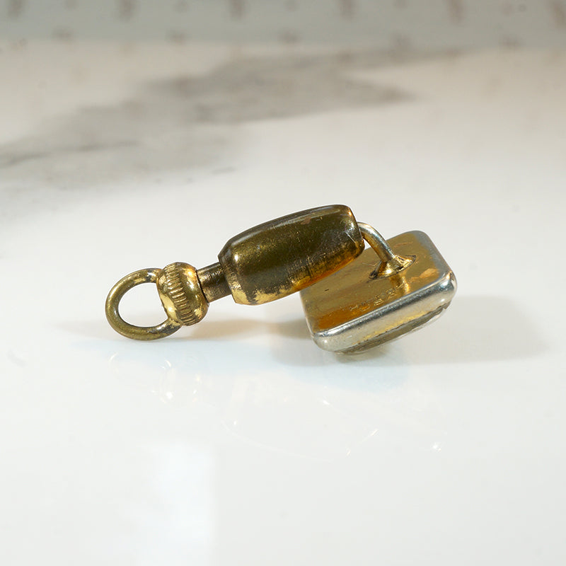 Reverse Painted Crystal Terrier Pin 