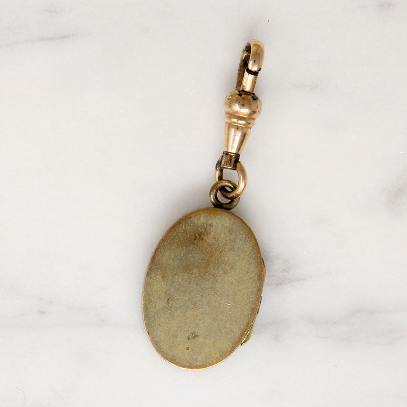 Engraved Victorian Locket on Watch Hook