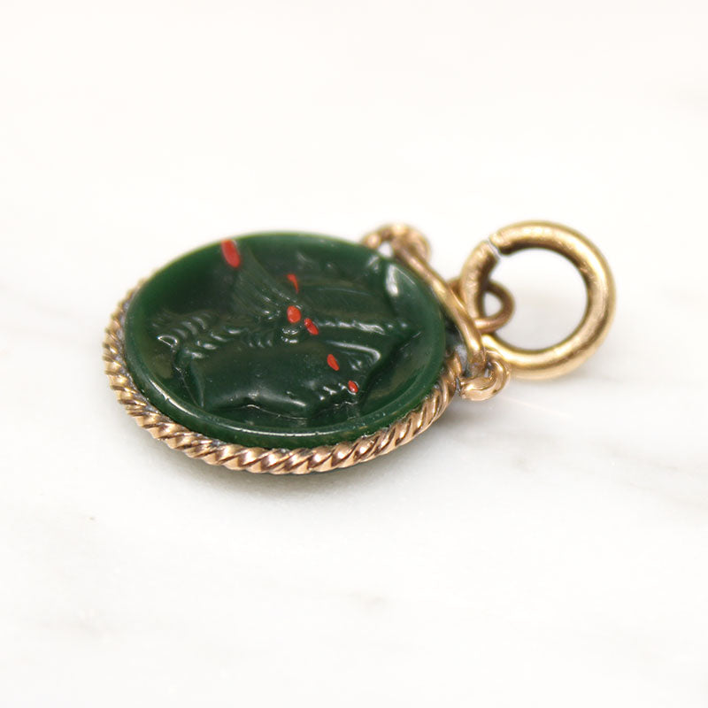 "Bloody" Mercury Bloodstone Cameo Charm
