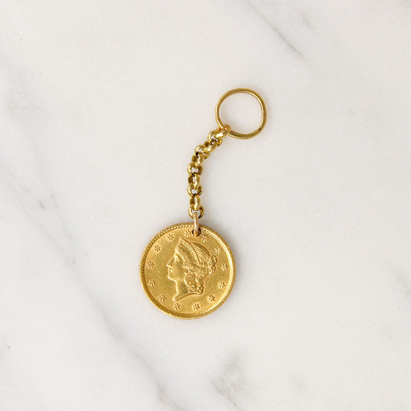 U.S. One Dollar 1853 24k Gold Coin on Chain