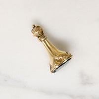 Small English 9ct Gold Fob with Bloodstone Shield
