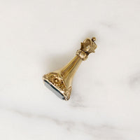 Small English 9ct Gold Fob with Bloodstone Shield