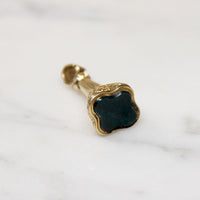Small English 9ct Gold Fob with Bloodstone Shield