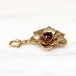 Amethyst & Gold Retro Flower Pendant