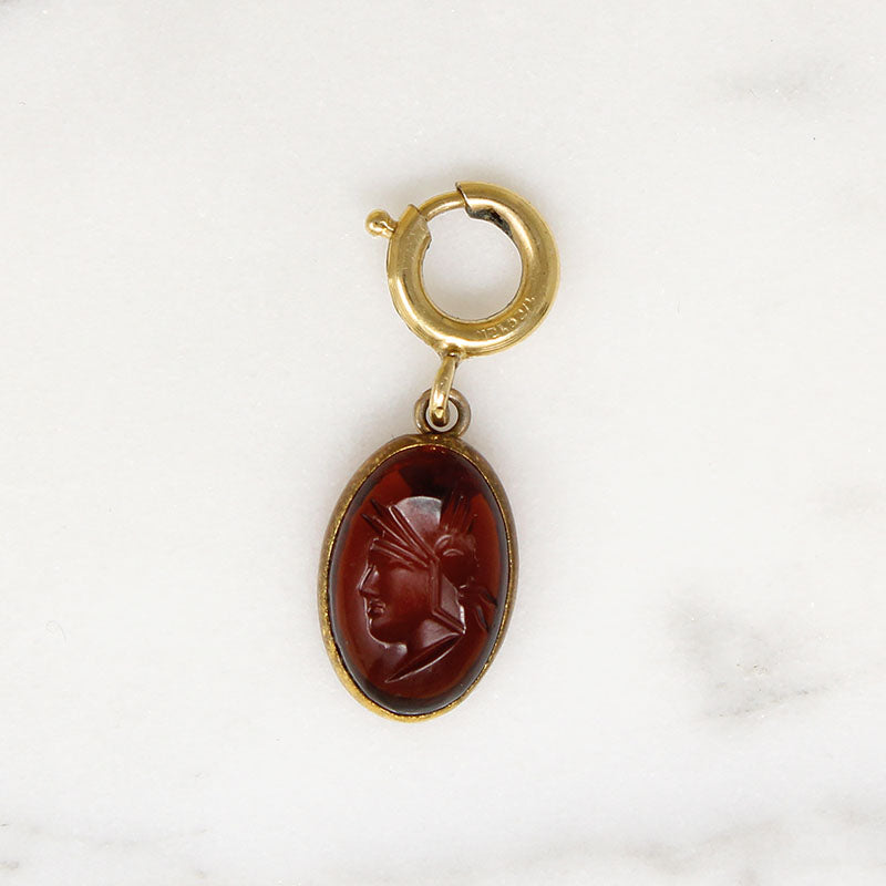 Young Roman Soldier Agate Intaglio Charm