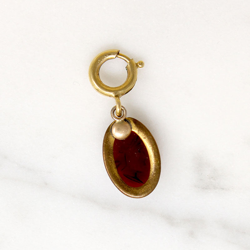 Young Roman Soldier Agate Intaglio Charm