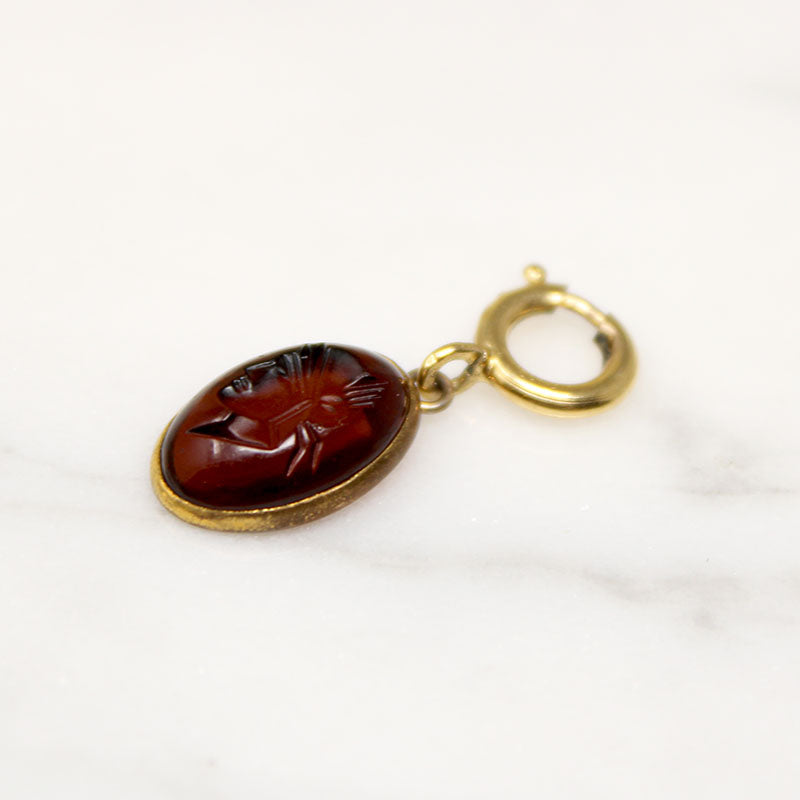 Young Roman Soldier Agate Intaglio Charm