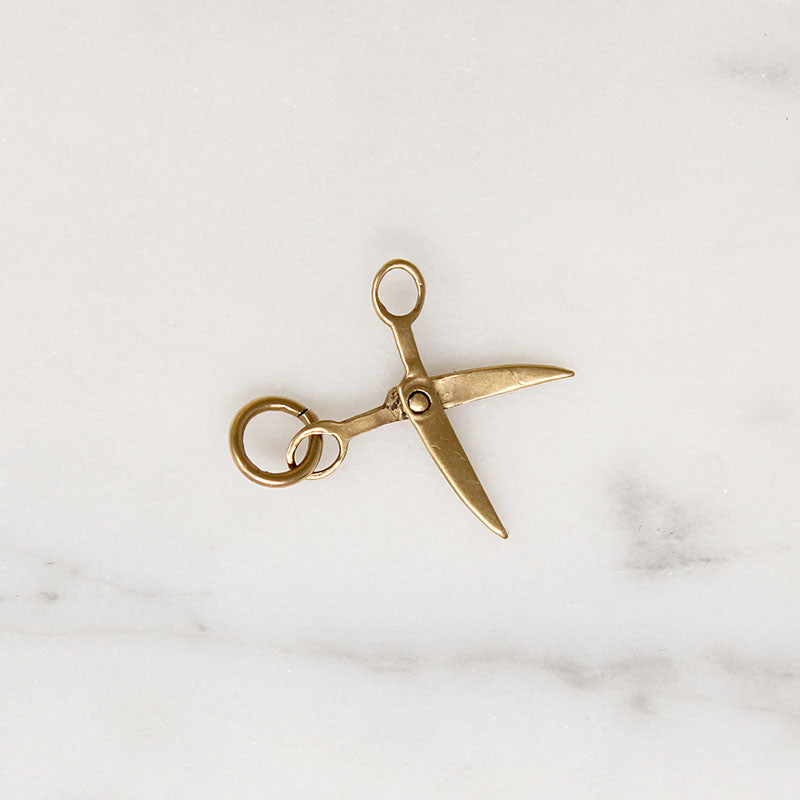 Tiny 14k Gold Scissors Charm