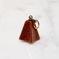 Bell-Shaped Goldstone Charm with Gold Bale