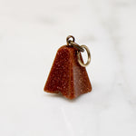Bell-Shaped Goldstone Charm with Gold Bale