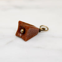 Bell-Shaped Goldstone Charm with Gold Bale
