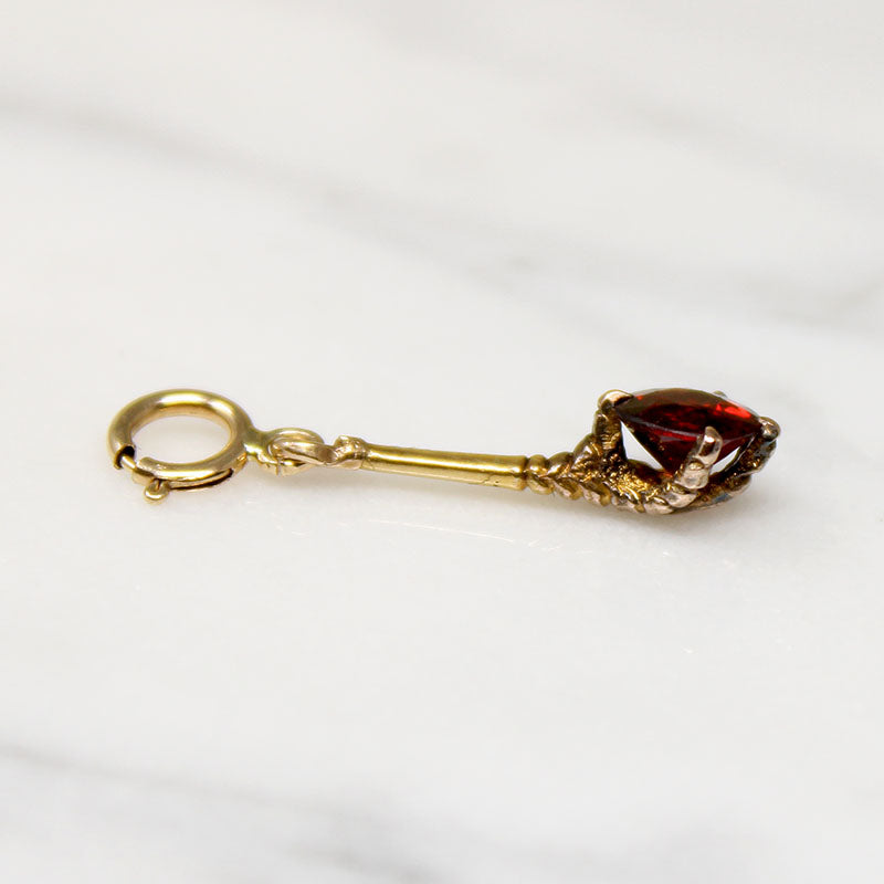 Witchy Bird's Talon & Garnet Talismanic Charm