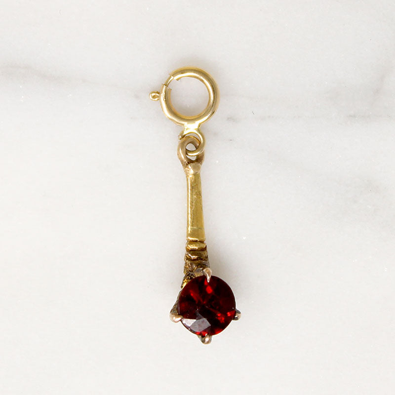 Witchy Bird's Talon & Garnet Talismanic Charm