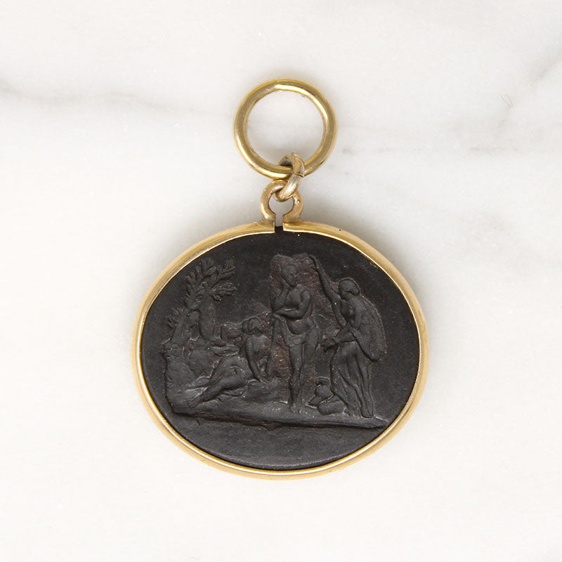 Wedgwood Tranquil Nudes Black Basalt & Gold Pendant