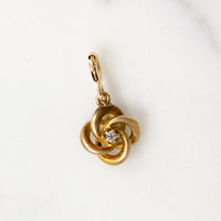 Petite 14k Gold Love Knot Charm with Diamond