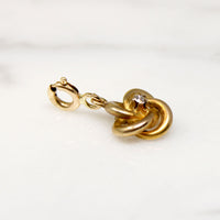 Petite 14k Gold Love Knot Charm with Diamond