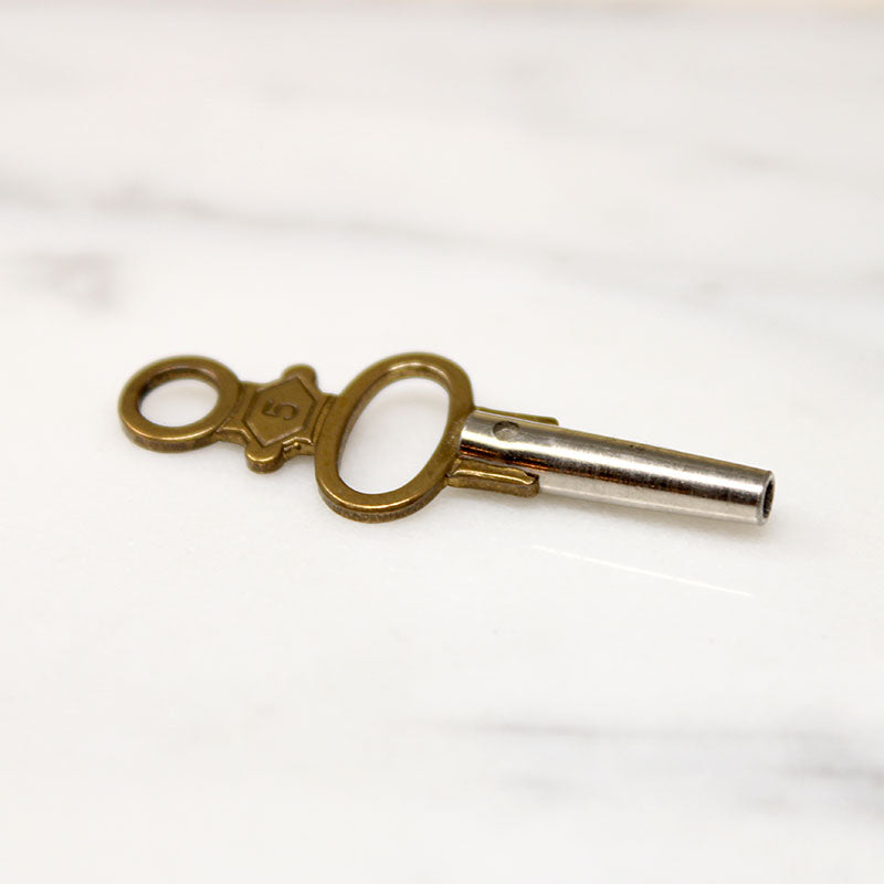 Early Victorian "5" Brass & Steel Watch Key