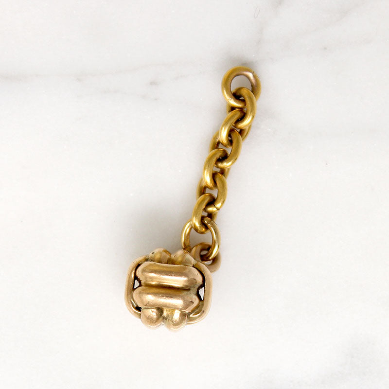 Knotted Ball of Woven Gold Charm