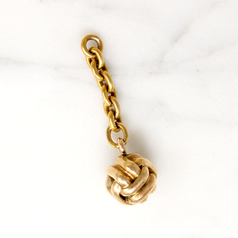 Knotted Ball of Woven Gold Charm