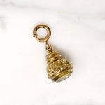 Petite Neoclassical Gold Sheet & Citrine Fob