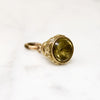 Petite Neoclassical Gold Sheet & Citrine Fob