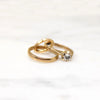 Miniature 9k Gold & Crystal Wedding Set Charm