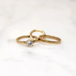 Miniature 9k Gold & Crystal Wedding Set Charm