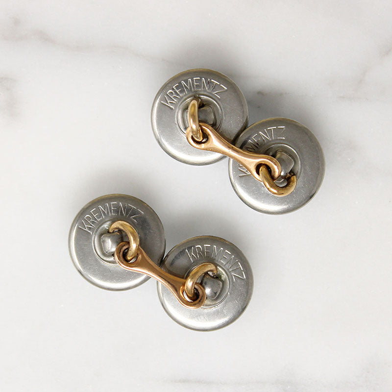 Gorgeous Two-Tone Moonstone Cufflinks by Krementz