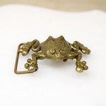 Brutalist Brass Frog Belt Buckle by C. Tasha