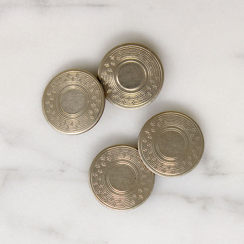 Art Deco Cufflinks with Engraved Meander Design