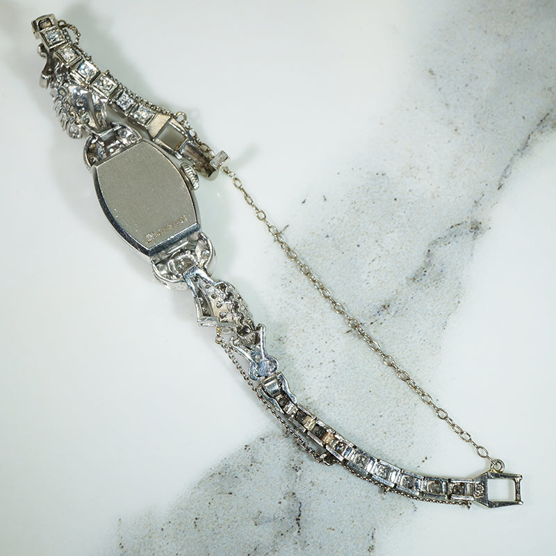 Stunning Vintage Platinum Diamond Encrusted Watch